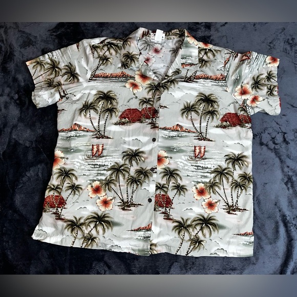 Ky's Hawaiian Shirt Button Up Tropical Palm Trees  Men's XXL - Picture 1 of 11